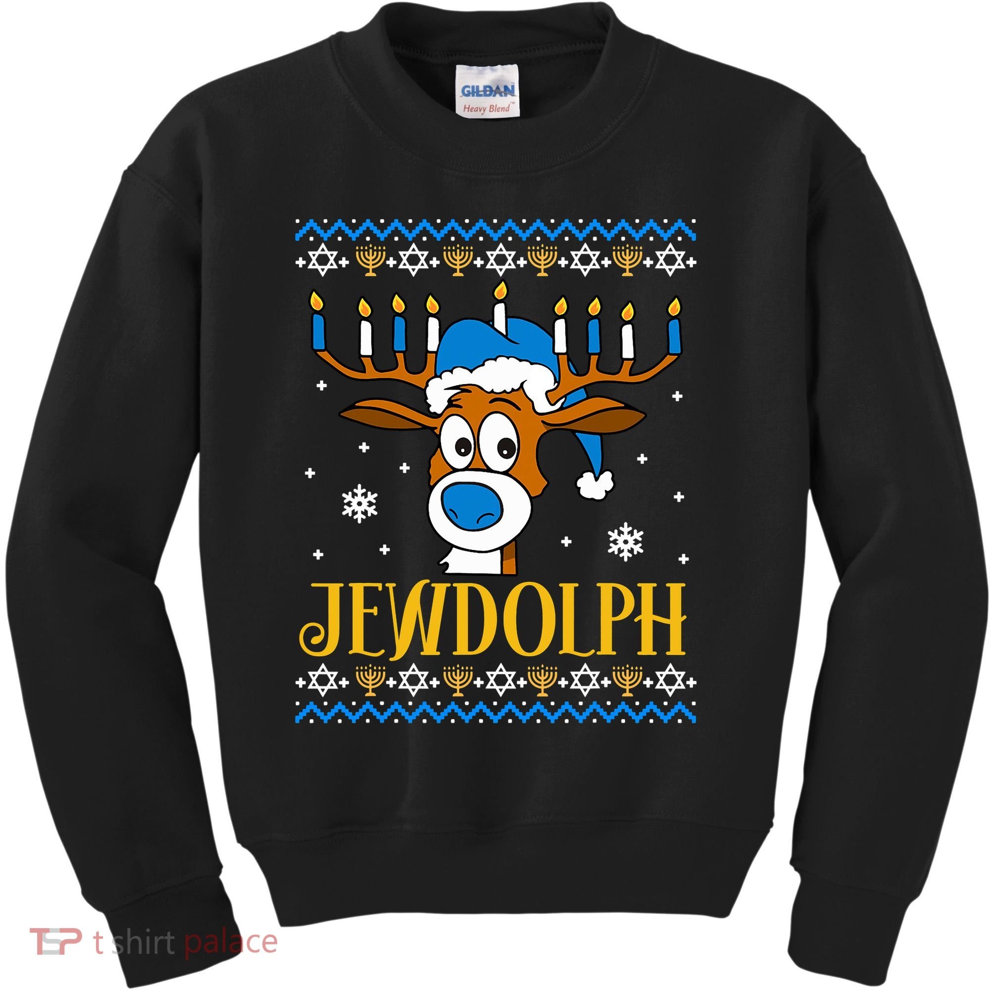 Hanukkah Gets A Humorous Touch With The Funny Jewdolph Ugly Sweater Featuring A Kids Sweatshirt