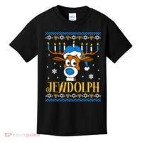 Hanukkah Gets A Humorous Touch With The Funny Jewdolph Ugly Sweater Featuring A Kids T-Shirt thumb 0