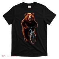 Happy Grizzly Bear Cycling Mountain Bike Bicycle T-Shirt thumb 0