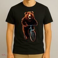 Happy Grizzly Bear Cycling Mountain Bike Bicycle T-Shirt thumb 3