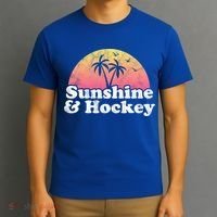 Hockey Gift Cute Gift Sunshine And Hockey Cool Gift T-Shirt thumb 3