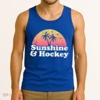 Hockey Gift Cute Gift Sunshine And Hockey Cool Gift Tank Top thumb 3