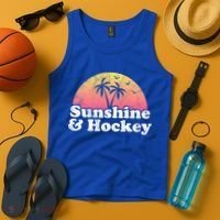 Hockey Gift Cute Gift Sunshine And Hockey Cool Gift Tank Top thumb 4