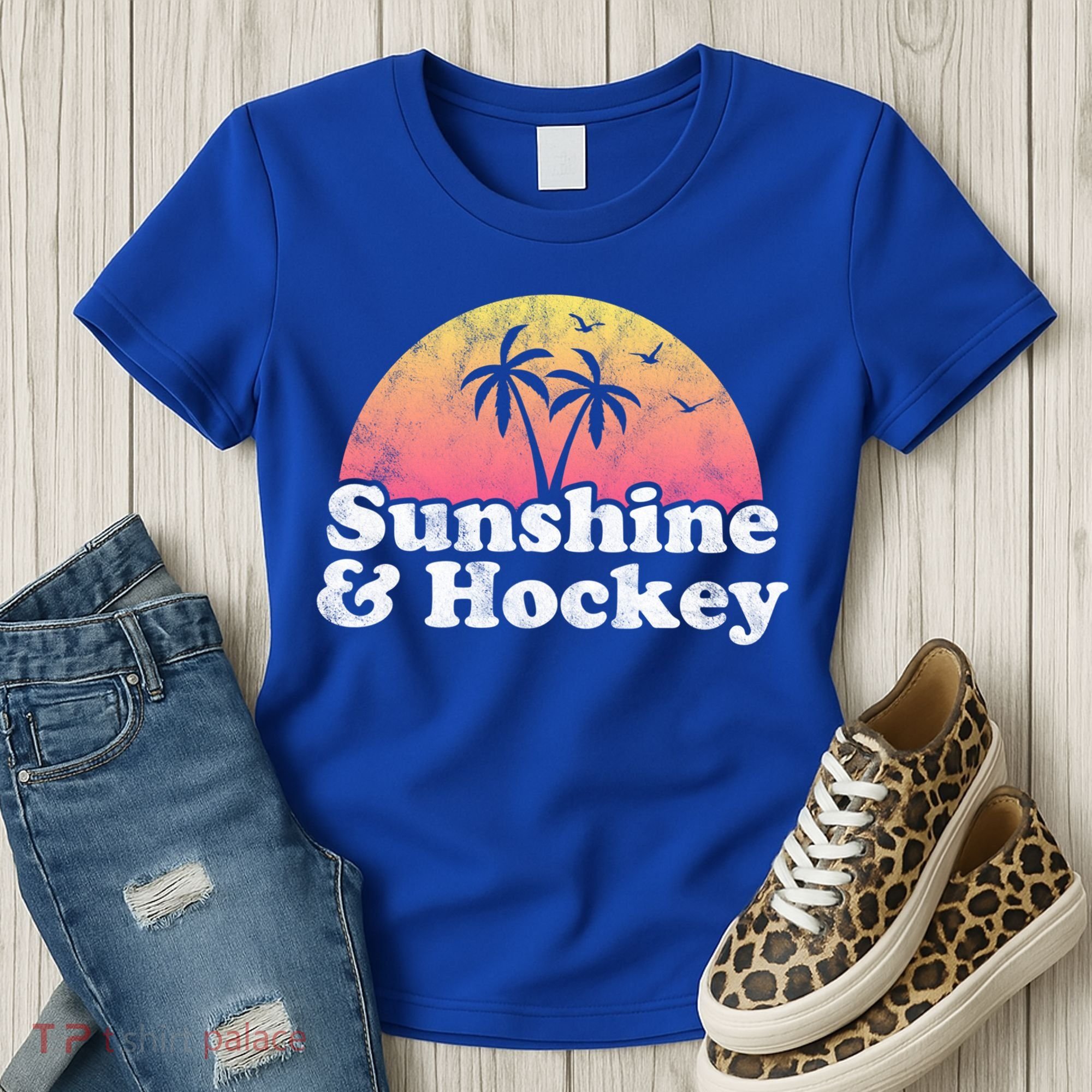Hockey Gift Cute Gift Sunshine And Hockey Cool Gift Women's T-Shirt