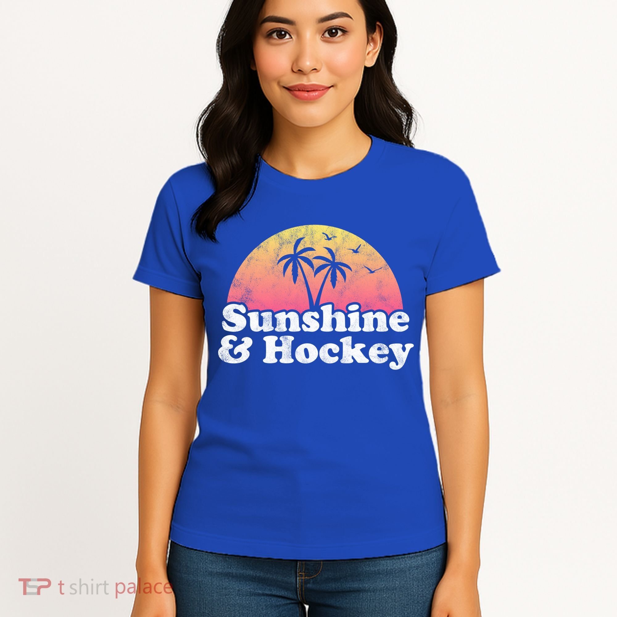 Hockey Gift Cute Gift Sunshine And Hockey Cool Gift Women's T-Shirt