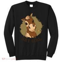Hay Girl Cute Horse Sweatshirt thumb 0