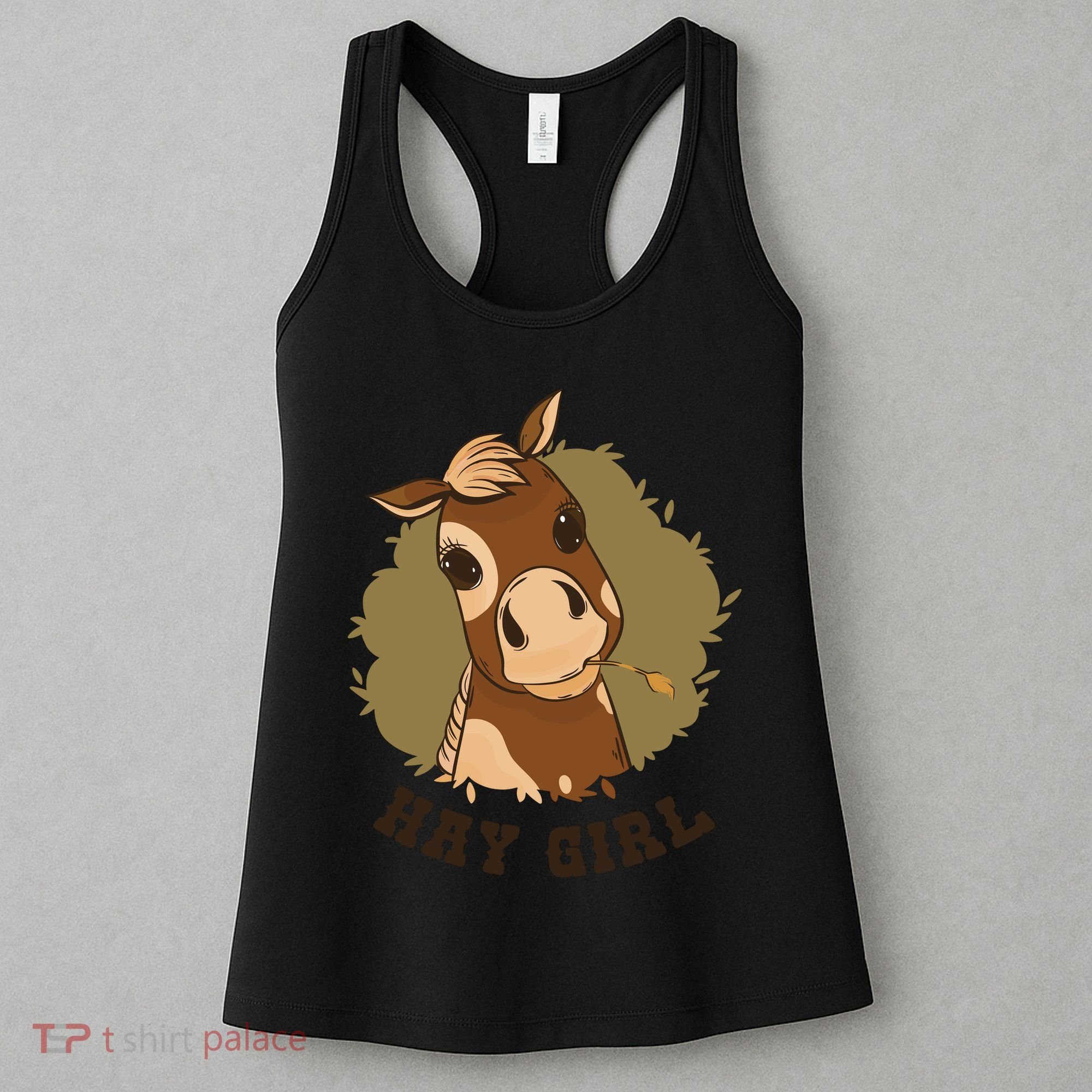 Hay Girl Cute Horse Women's Tank Top