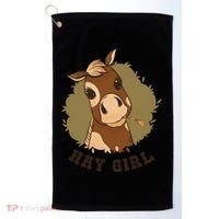 Hay Girl Cute Horse Golf Towel thumb 0