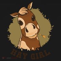 Hay Girl Cute Horse Women's Long Sleeve Shirt thumb 2