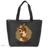Hay Girl Cute Horse Tote Bag thumb 0
