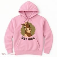Hay Girl Cute Horse Hoodie thumb 0