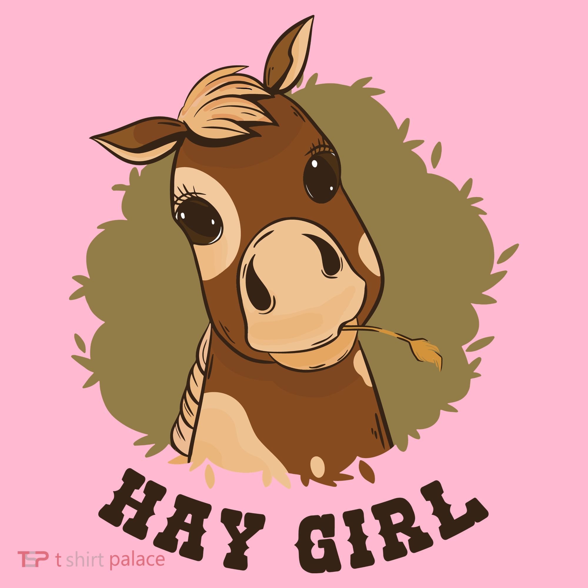 Hay Girl Cute Horse Long Sleeve Shirt