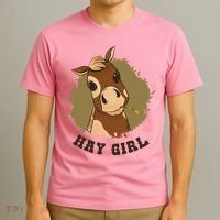 Hay Girl Cute Horse T-Shirt thumb 3