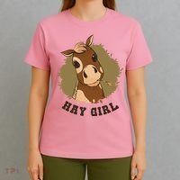 Hay Girl Cute Horse T-Shirt thumb 4