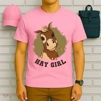 Hay Girl Cute Horse T-Shirt thumb 6