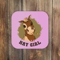 Hay Girl Cute Horse Coaster thumb 0