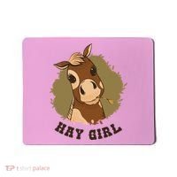 Hay Girl Cute Horse Mousepad thumb 0