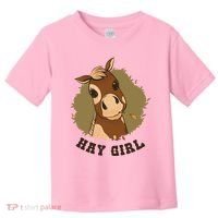 Hay Girl Cute Horse Toddler T-Shirt thumb 0