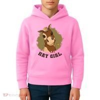 Hay Girl Cute Horse Kids Hoodie thumb 4