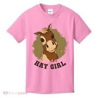 Hay Girl Cute Horse Kids T-Shirt thumb 0