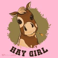 Hay Girl Cute Horse Kids T-Shirt thumb 4