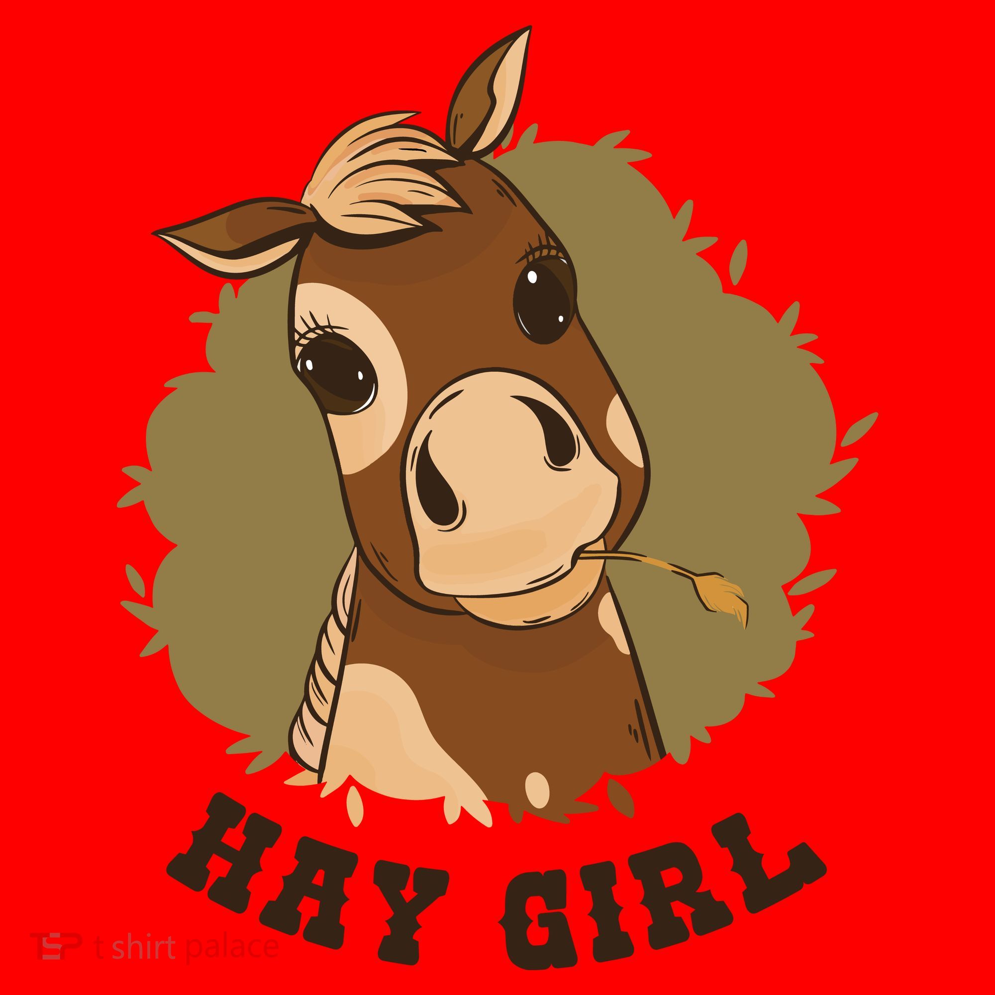 Hay Girl Cute Horse Santa Hat