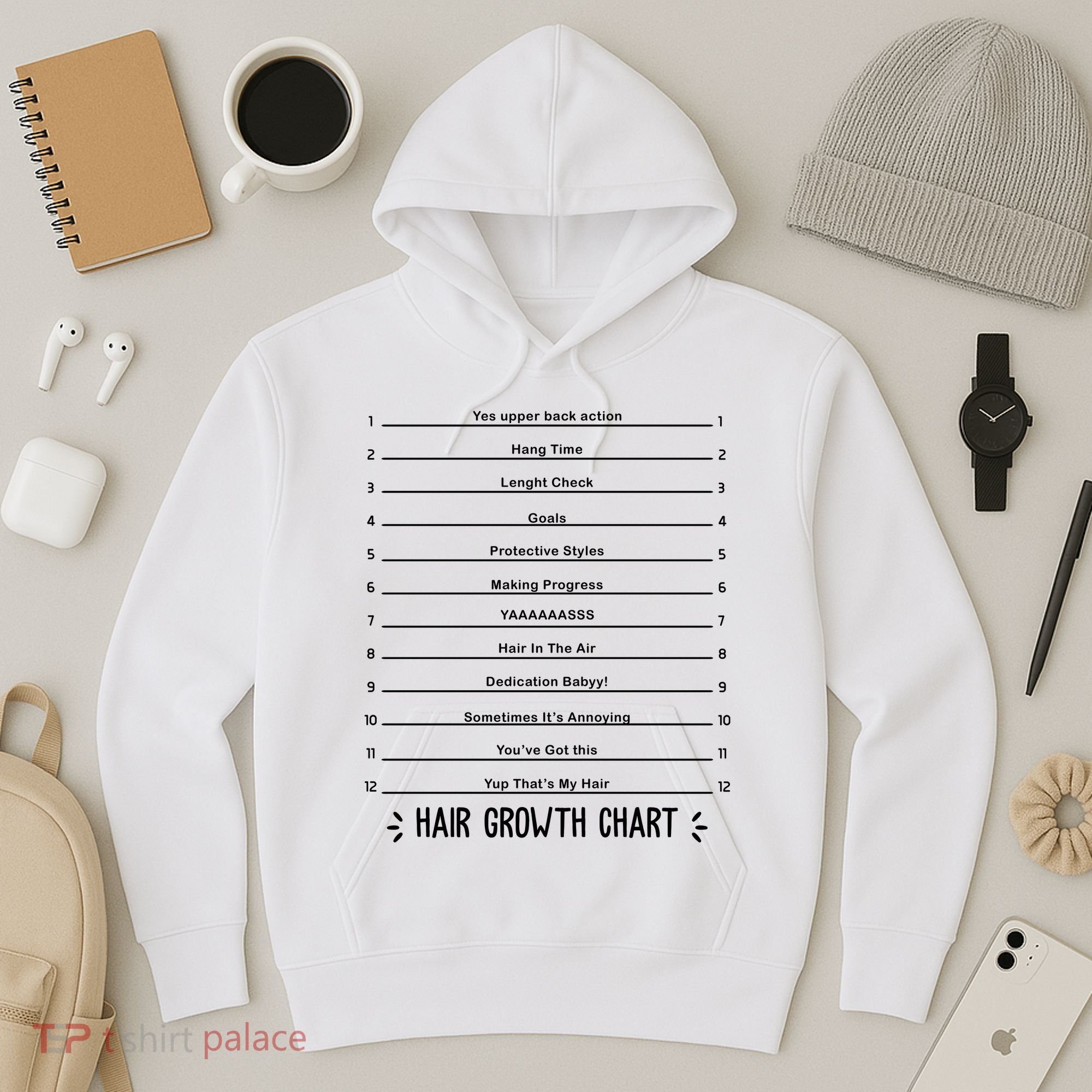 Hair Growth Chart Hoodie