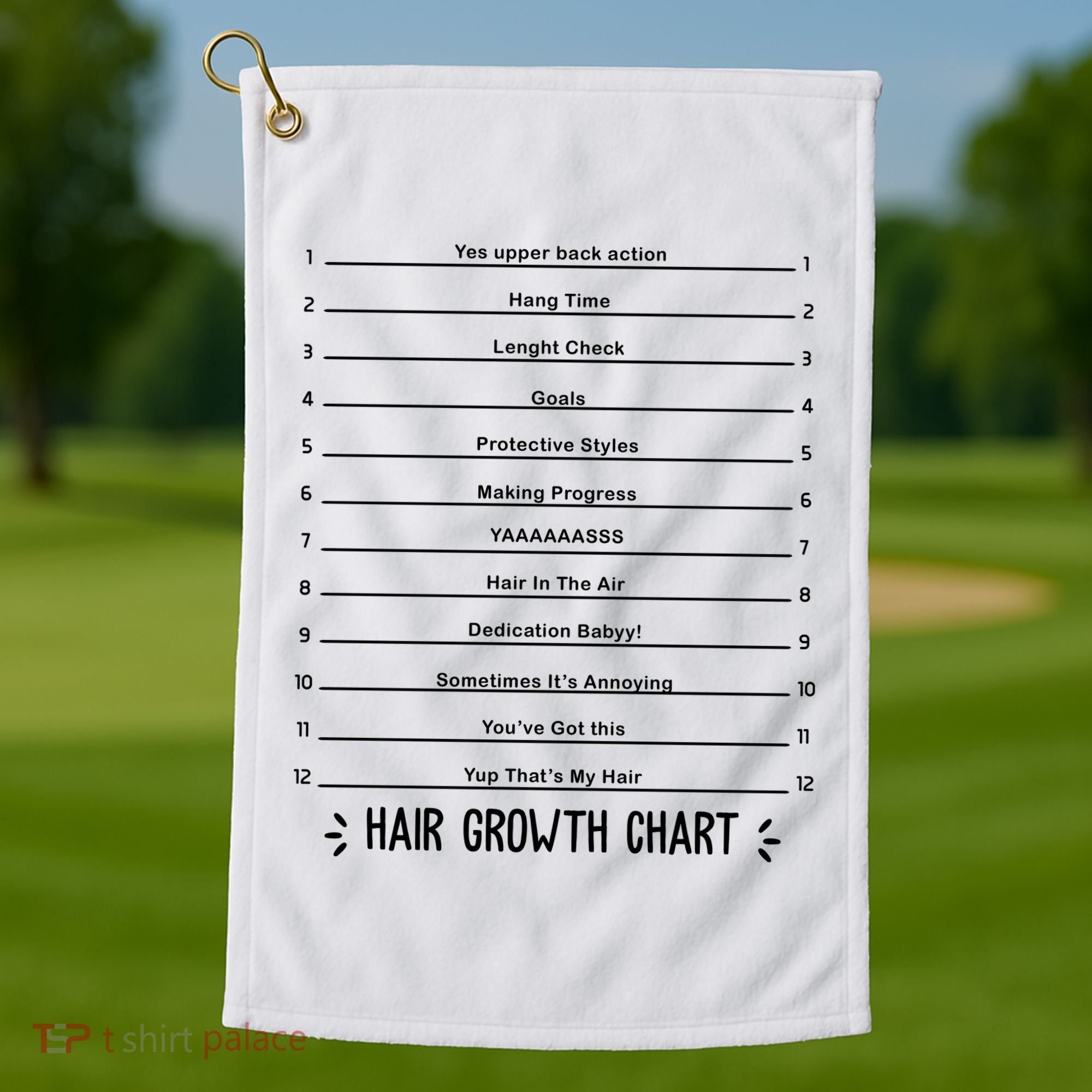 Hair Growth Chart Golf Towel