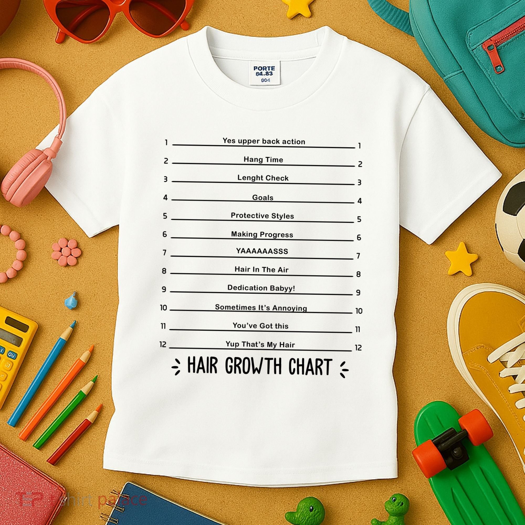 Hair Growth Chart Kids T-Shirt