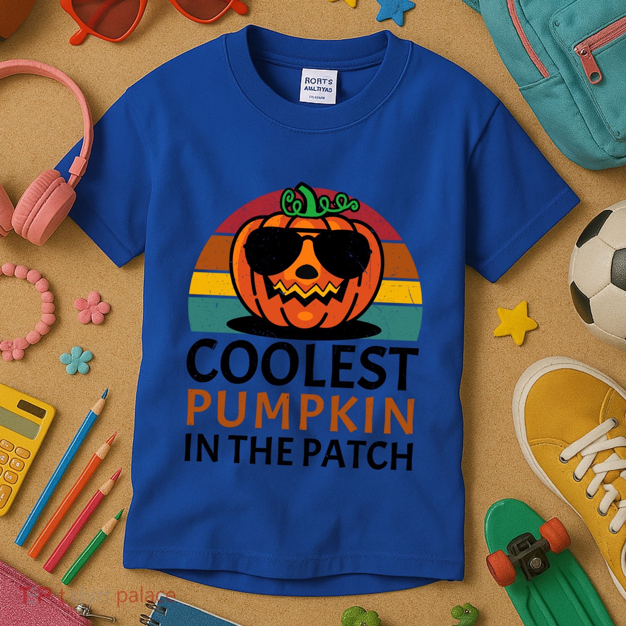 Halloween Gift Coolest Pumpkin In The Patch Gift Kids T-Shirt