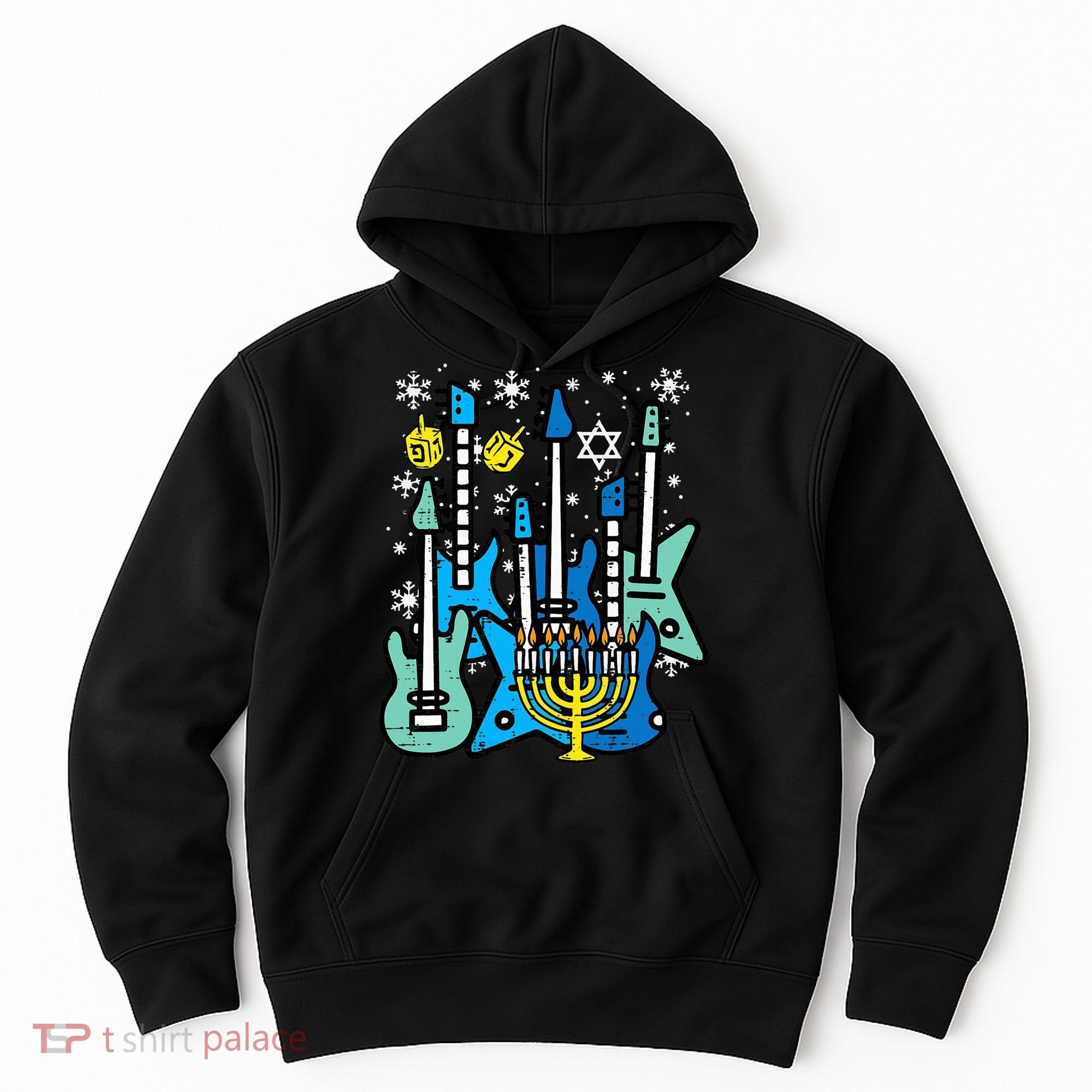 Hanukkah Guitars Chanukah Jewish Rock Rocker  Hoodie