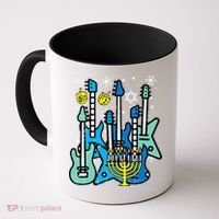 Hanukkah Guitars Chanukah Jewish Rock Rocker  Coffee Mug thumb 0