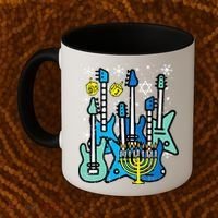 Hanukkah Guitars Chanukah Jewish Rock Rocker  Coffee Mug thumb 2