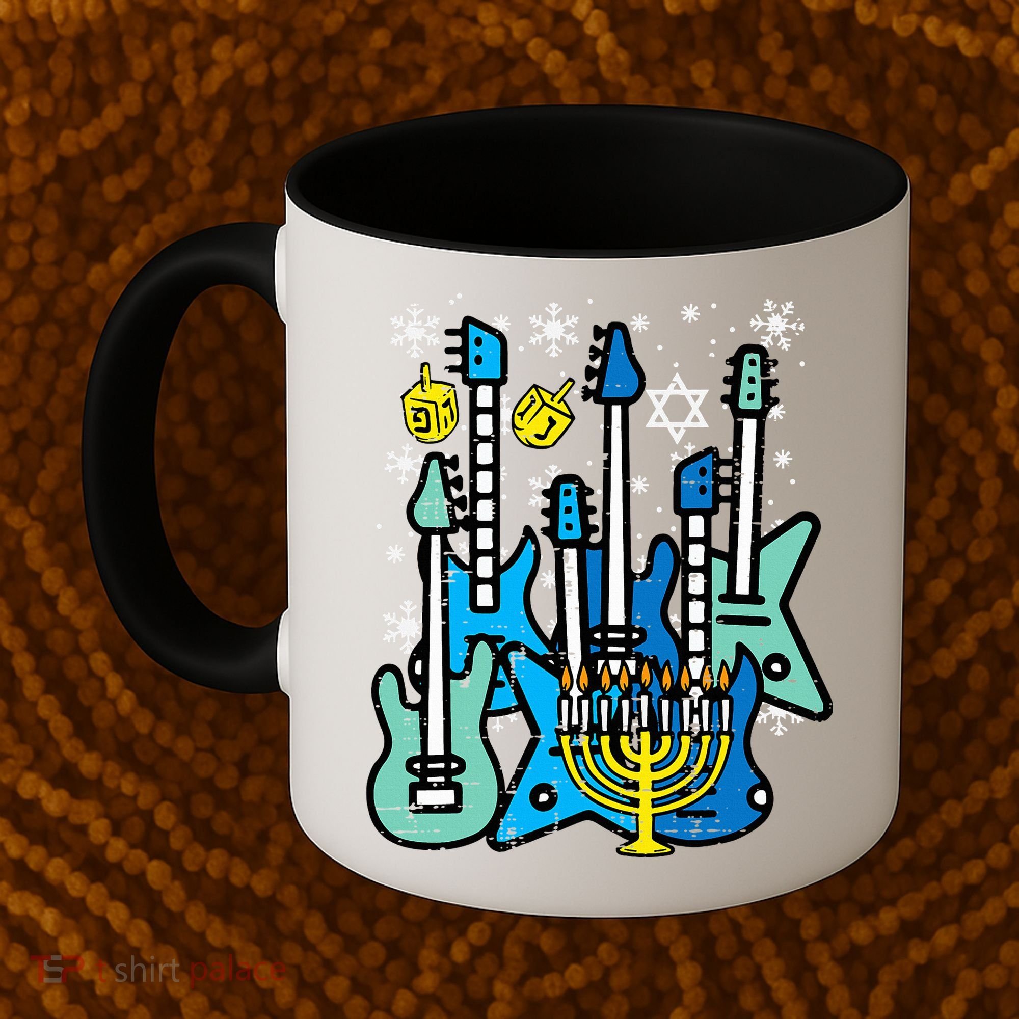 Hanukkah Guitars Chanukah Jewish Rock Rocker  Coffee Mug