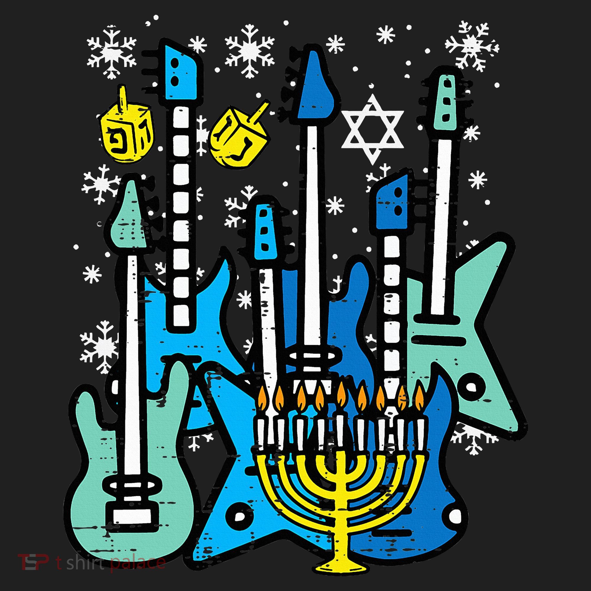 Hanukkah Guitars Chanukah Jewish Rock Rocker  Beanie