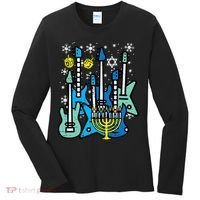 Hanukkah Guitars Chanukah Jewish Rock Rocker  Women's Long Sleeve Shirt thumb 0