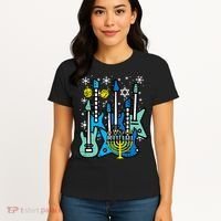 Hanukkah Guitars Chanukah Jewish Rock Rocker  Women's T-Shirt thumb 4
