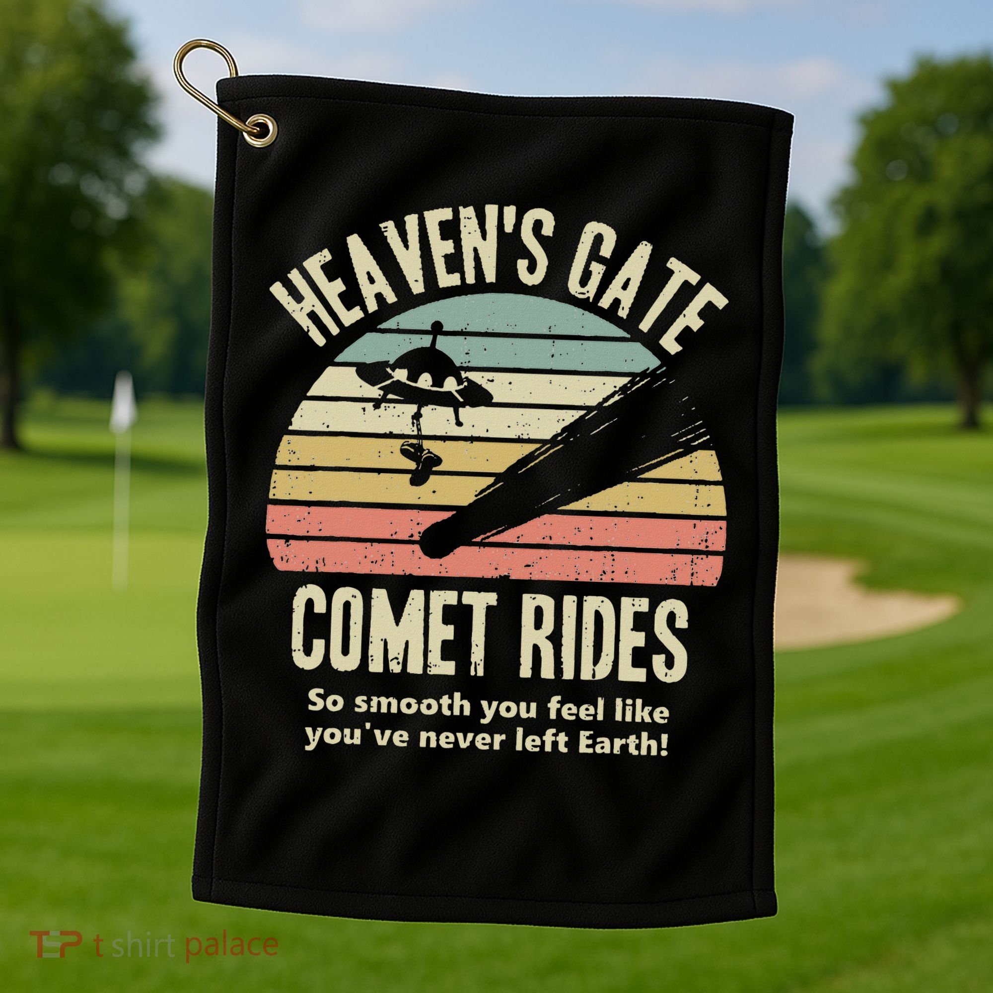 Heaven's Gate Comet Rides Retro Man 90s Space Lover Gift Golf Towel