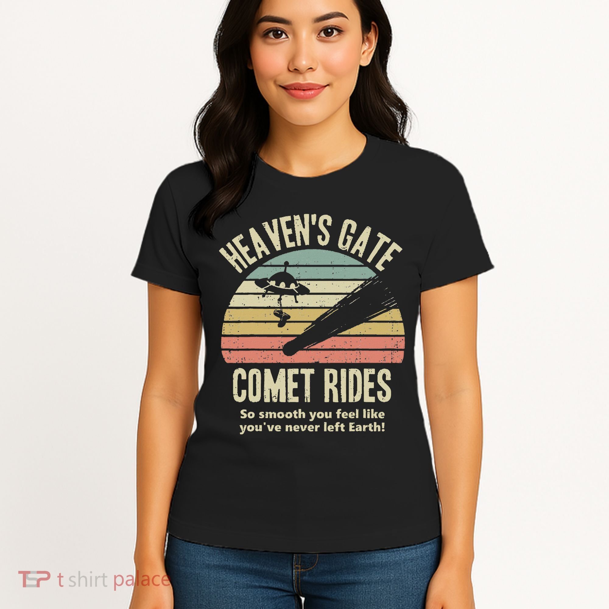 Heaven's Gate Comet Rides Retro Man 90s Space Lover Gift Women's T-Shirt