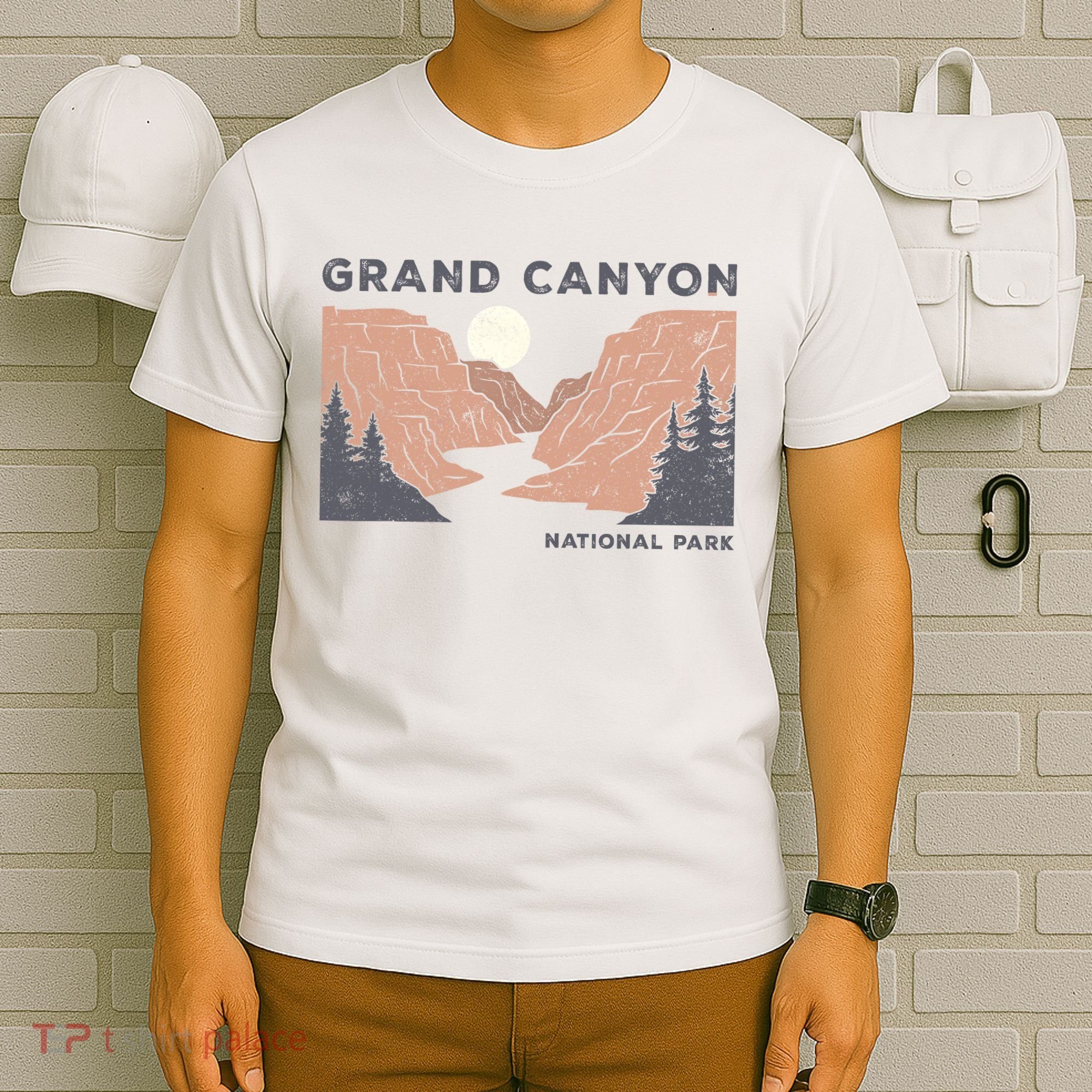 Hiked Grand Canyon National Park Arizona Vintage Womens Men T-Shirt