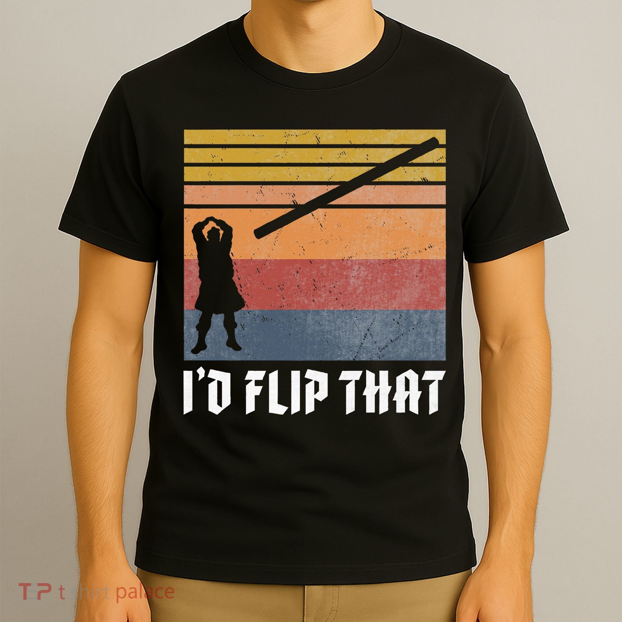 Highland Games Caber Toss Heavy Athlete Gifts Scottish Kilt T-Shirt