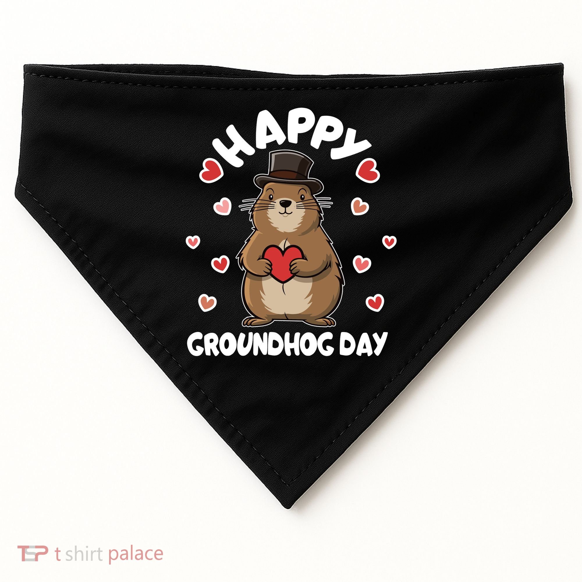 Happy Groundhog Day Punxsutawney Phil USA-Made Doggie Bandana