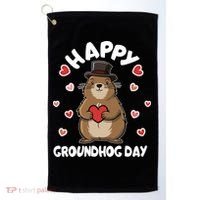 Happy Groundhog Day Punxsutawney Phil Golf Towel thumb 0