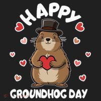 Happy Groundhog Day Punxsutawney Phil Golf Towel thumb 3