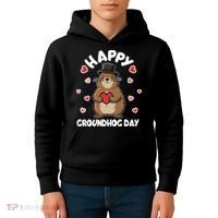 Happy Groundhog Day Punxsutawney Phil Kids Hoodie thumb 4