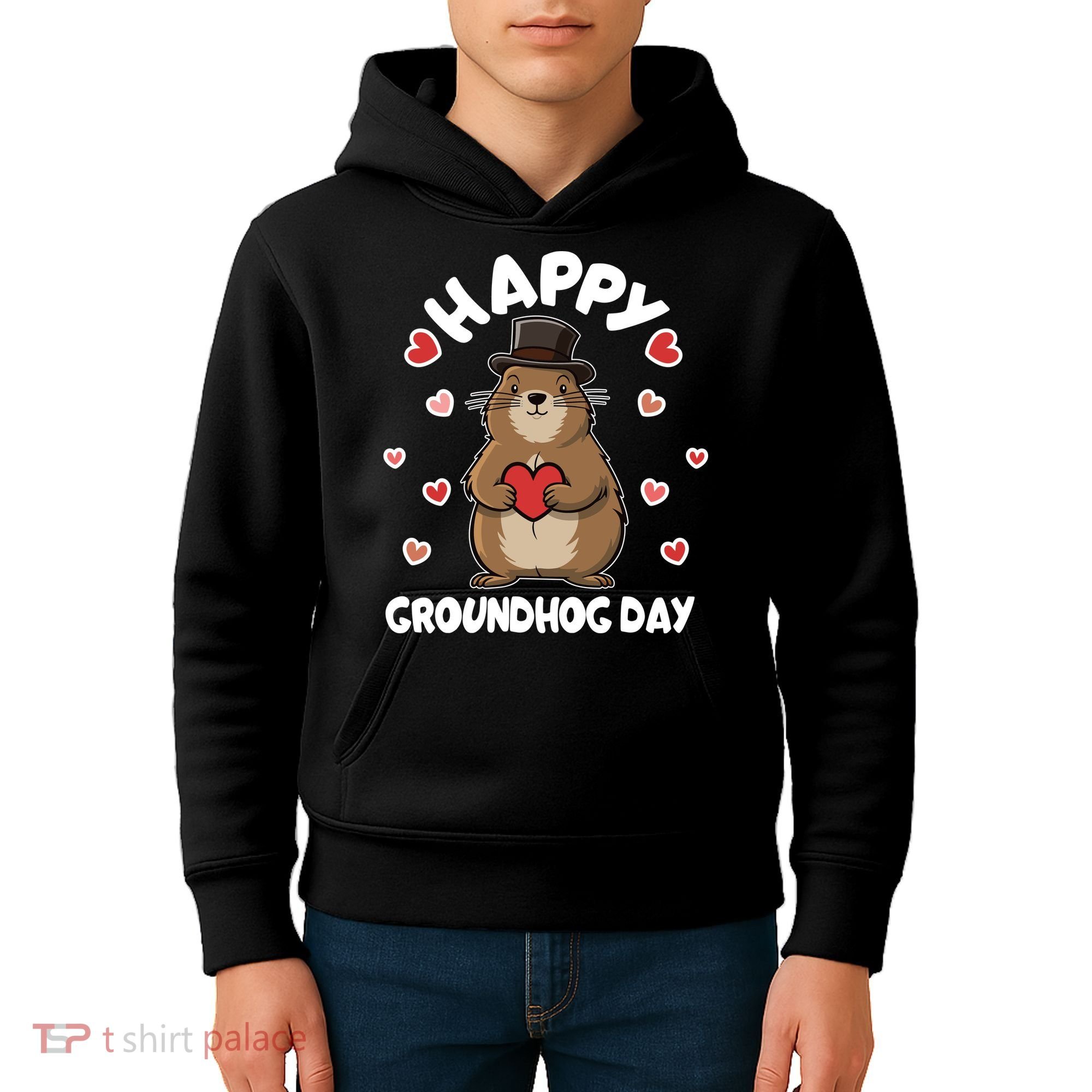 Happy Groundhog Day Punxsutawney Phil Kids Hoodie