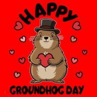 Happy Groundhog Day Punxsutawney Phil Santa Hat thumb 1