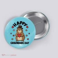 Happy Groundhog Day Punxsutawney Phil Button thumb 0