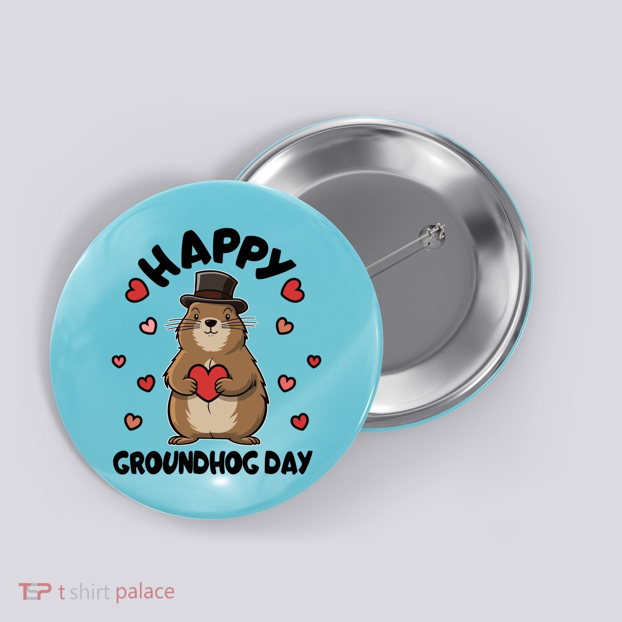 Happy Groundhog Day Punxsutawney Phil Button