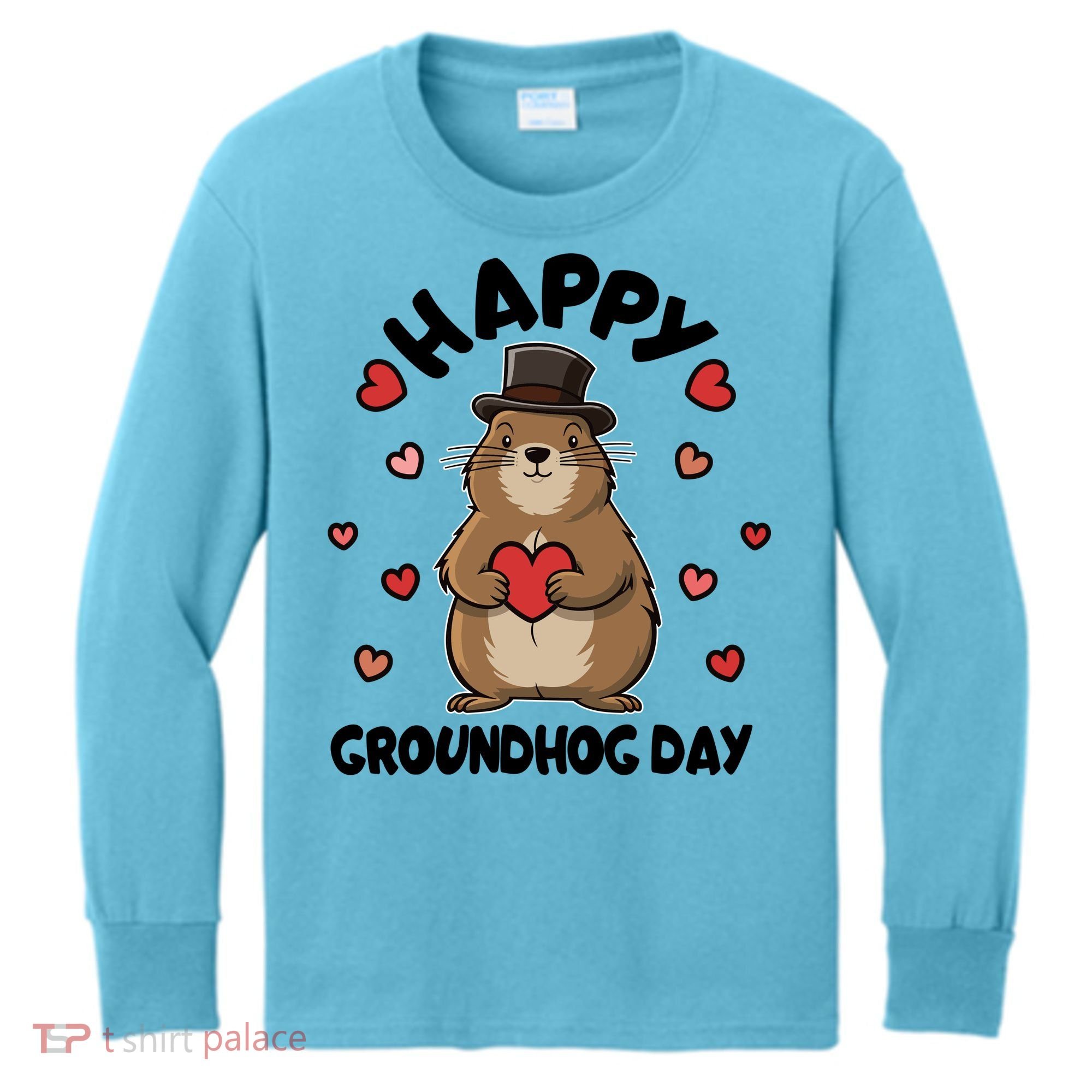 Happy Groundhog Day Punxsutawney Phil Kids Long Sleeve Shirt
